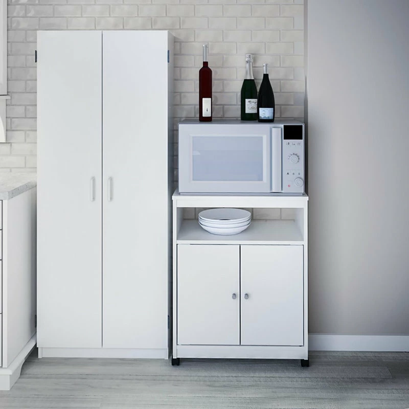 Ameriwood Home 24" Open Microwave Cart In White Stipple - Image 3