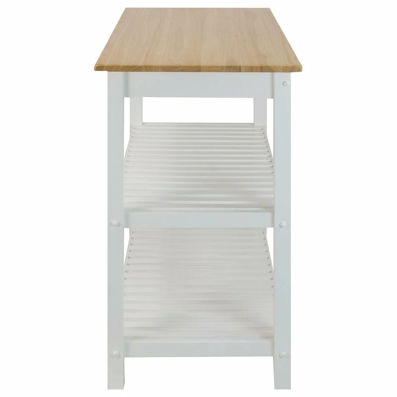 Casual Home Kitchen Island With Solid Wood, White - Image 2