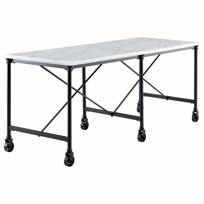 SEI Furniture Tennyson Faux Stone Rolling Kitchen Island