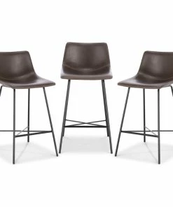 Poly & Bark Poly And Bark Paxton 24" Counter Stool, Set Of 3, Brown