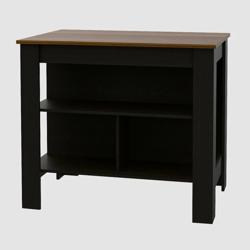RST Brands Lindon Kitchen Island, Black, Maple - Image 2