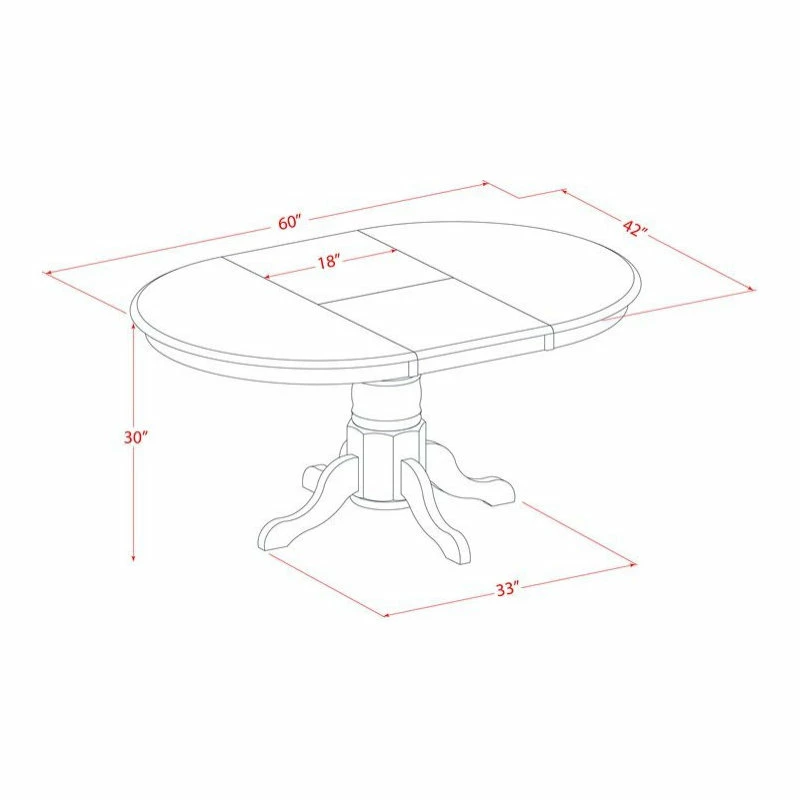 East West Furniture Avon 7-piece Wood Dining Table And Chair Set In Saddle Brown - Image 5