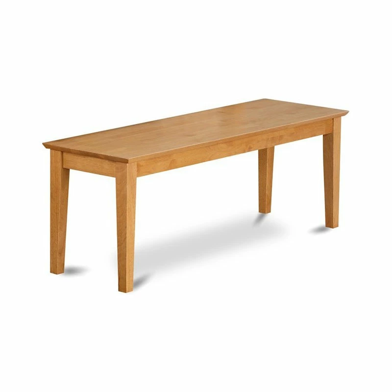 East West Furniture Capri 6-piece Wood Dining Table Set With Bench In Oak - Image 5