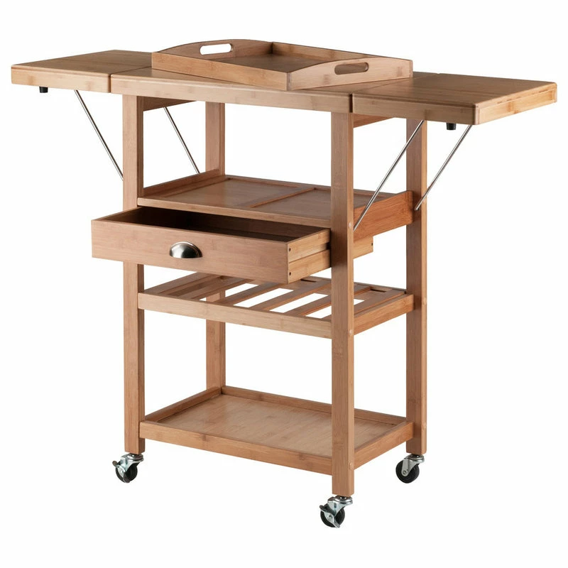 Winsome Wood Transitional Natural Bamboo Cart 80434 - Image 2