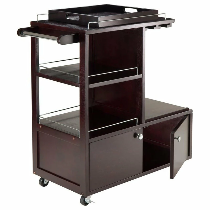 Winsome Wood Transitional Espresso Composite Wood Cart 92430 - Image 2