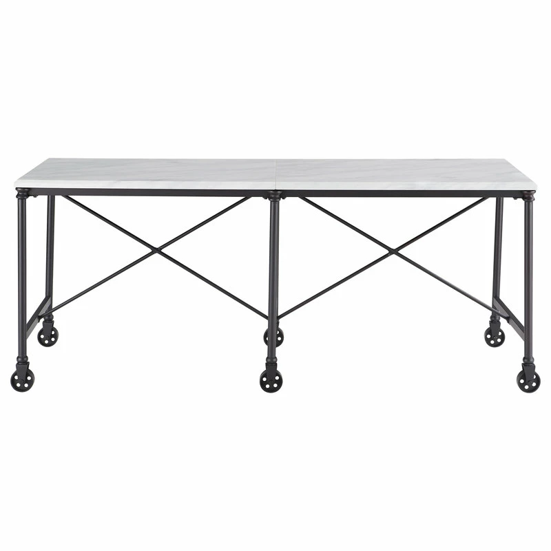 SEI Furniture Tennyson Faux Stone Rolling Kitchen Island - Image 6