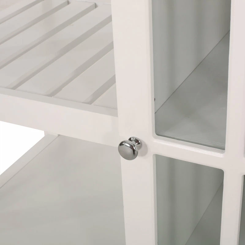 GDFStudio Marlon Kitchen Cart With Wheels, White, Natural - Image 9