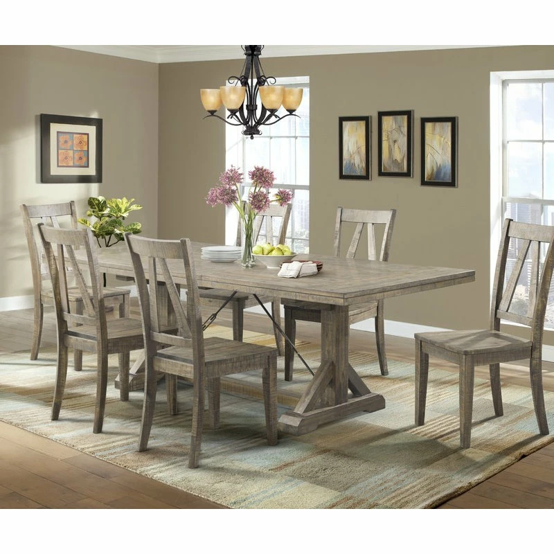 Picket House Flynn Dining Table With 6 Wooden Side Chairs - Image 2