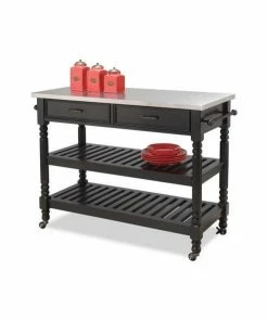 Homestyles General Line Black Wood Kitchen Cart