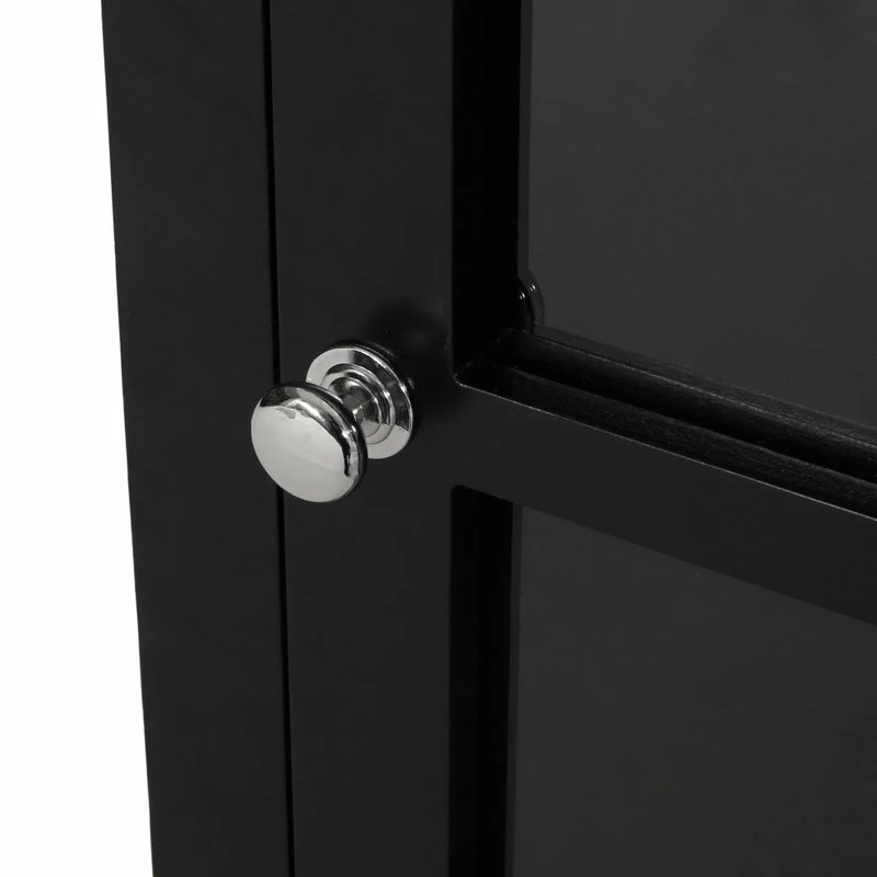 GDFStudio Medway Contemporary Glass Paneled Kitchen Cart - Image 7