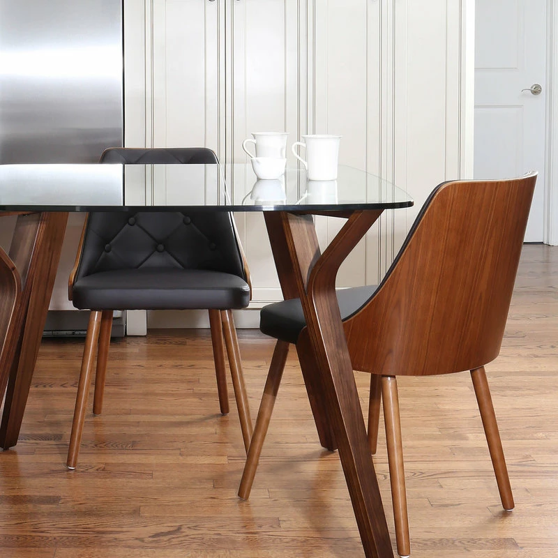 LumiSource Gianna Dining Chair, Walnut And Gray - Image 5