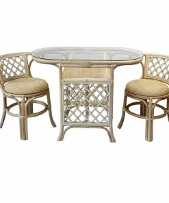 SK New Interiors Borneo 3-Piece Dining Set, White Wash