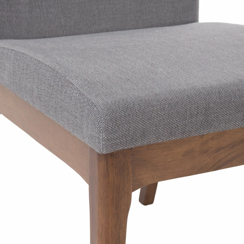 GDFStudio Dash Mid-Century Modern 7 Piece Dining Set, Walnut/Dark Gray - Image 7