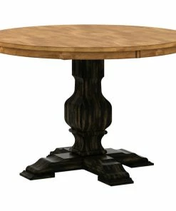 Inspire Q Arbor Hill Two-Tone Round Pedestal Base Dining Table, Antique Black