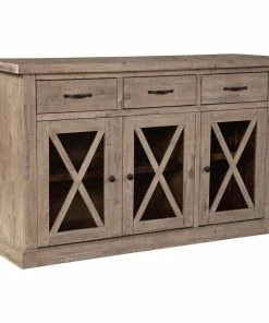 Alpine Furniture, Inc Alpine Furniture Newberry Wood Sideboard In Weathered Natural
