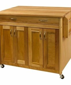 Catskill Craftsmen Deep Island With Flat Panel Doors And Drop Leaf