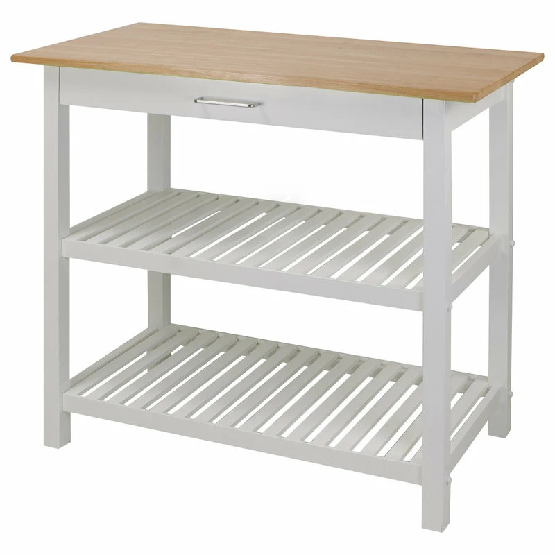 Casual Home Kitchen Island With Solid Wood, White - Image 5