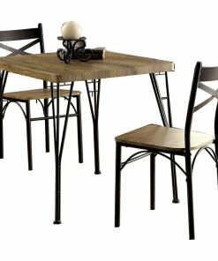 Benzara, Woodland Imprts, The Urban Port Slingsbury Industrial 3 Pc. Dining Table Set