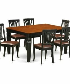 East West Furniture Weston 7-piece Wood Dining Room Set In Black/Cherry