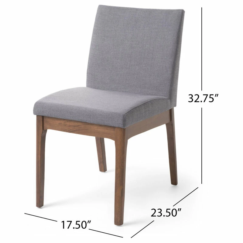 GDFStudio Dash Mid-Century Modern 7 Piece Dining Set, Walnut/Dark Gray - Image 3