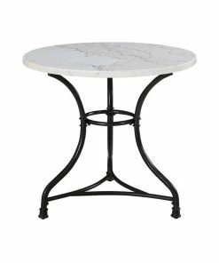 Steve Silver Claire Round White Marble Top Cafe Table