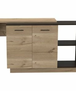 FM FURNITURE Aspen Kitchen Island Black Wengue