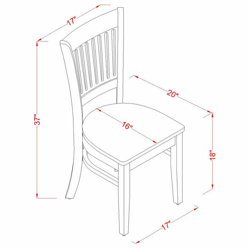 East West Furniture Dublin Wood 5-Piece Dining Set With Black DMVA5-BLK-W - Image 5