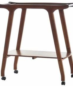 GDFStudio GDF Studio Clubhouse Mid Century Modern Rich Mahogany Acacia Wood Bar Cart