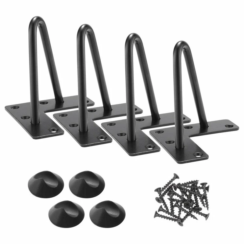 Yescom 4" Hairpin Legs Steel Rod Heavy Duty Furniture Leg Coffee Table Home