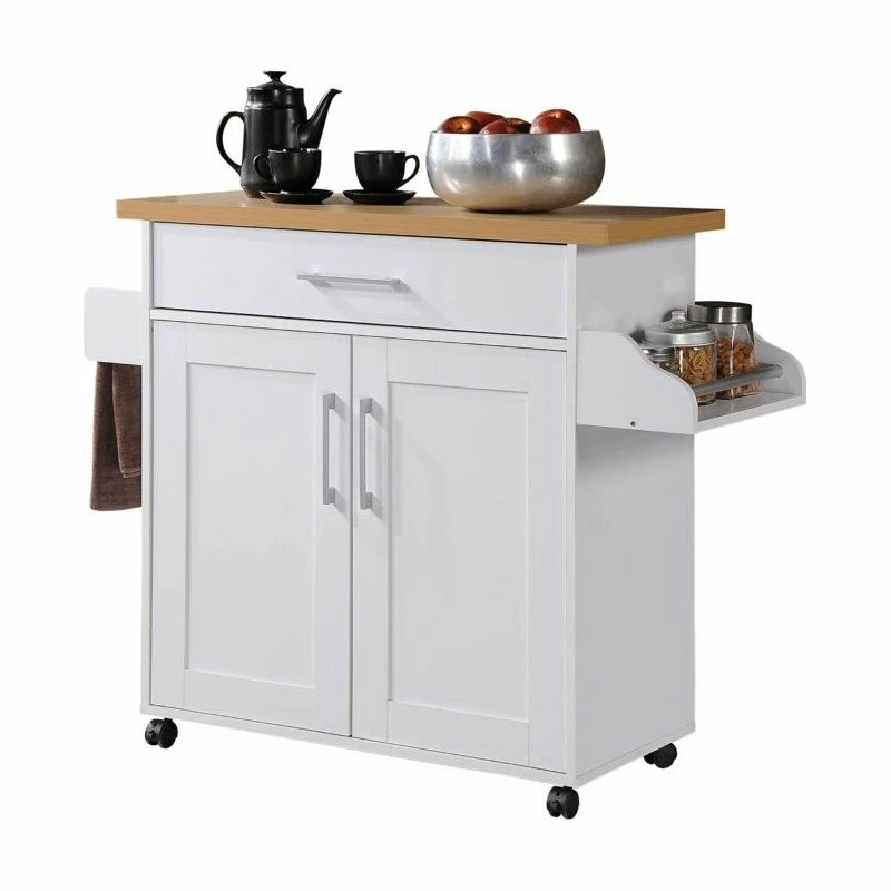 Hodedah Import Inc. Microwave Cart, White