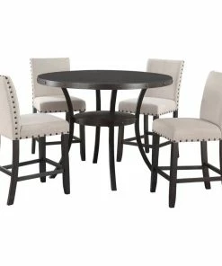 Best Master Furniture 5-Piece Darlington Antique Black, Counter Height Set