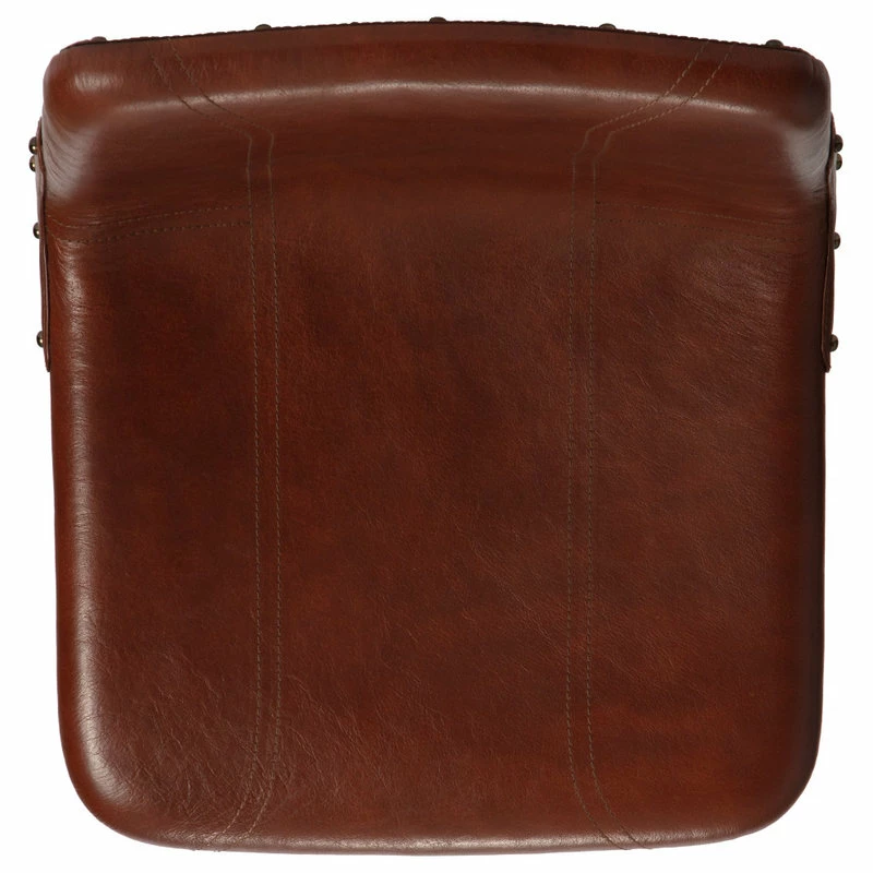 Madeleine Home Inc. Hayward Genuine Leather 29.5" Swivel Bar Stool, Brown, Brown - Image 11