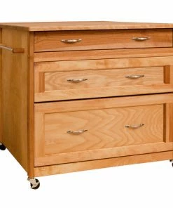 Catskill Craftsmen 3 Drawer Kitchen Cart In Natural Birch