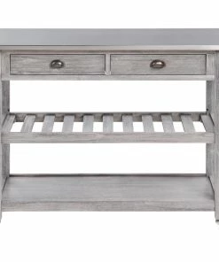Boraam Industries, Inc. Sonoma Kitchen Cart, Storm Gray Wire-Brush