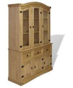 Vida XL LLC VidaXL Buffet & Hutch Mexican Pine Corona Range Display Cabinet Unit Bookcase