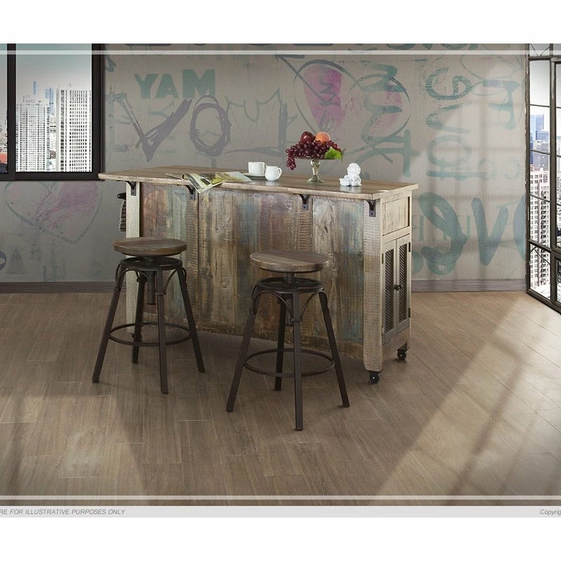 Crafters And Weavers Bayshore Solid Wood Kitchen Island, Distressed - Image 3