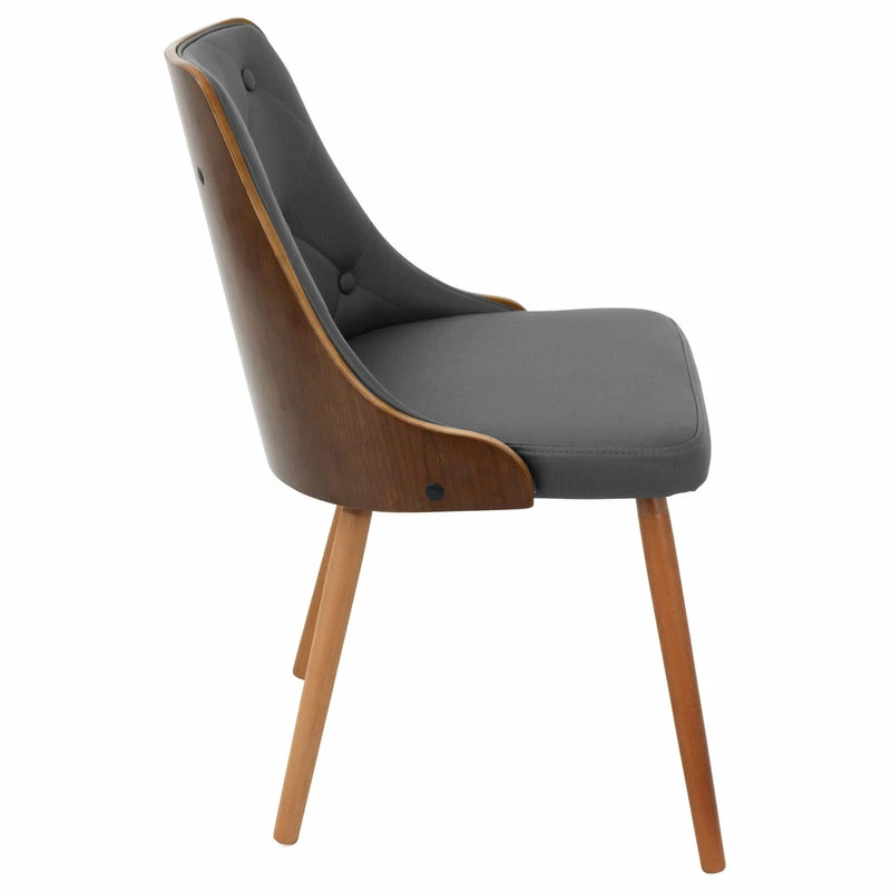LumiSource Gianna Dining Chair, Walnut And Gray - Image 3
