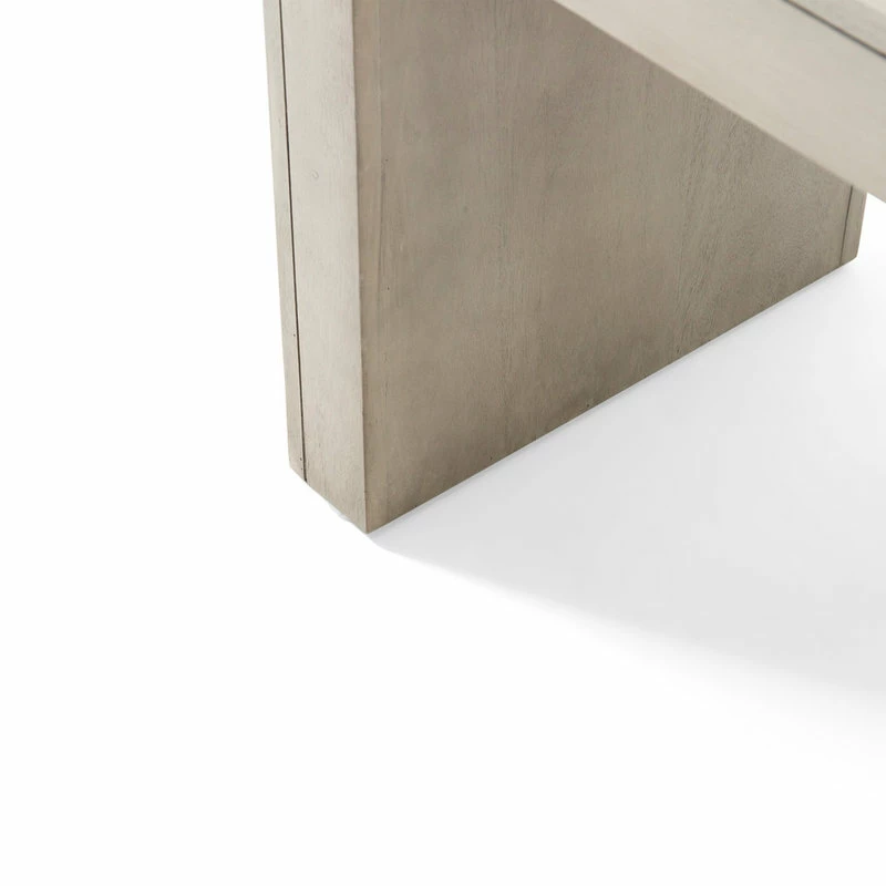 GDFStudio Chatham Farmhouse Acacia Wood Dining Bench, Light Gray Oak - Image 5