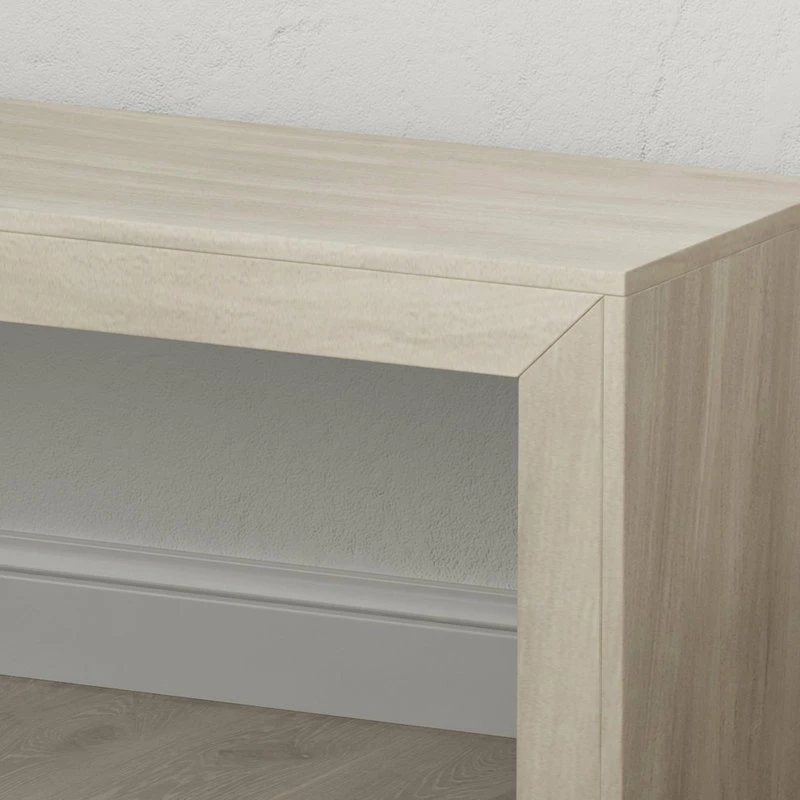 GDFStudio Chatham Farmhouse Acacia Wood Dining Bench, Light Gray Oak - Image 3