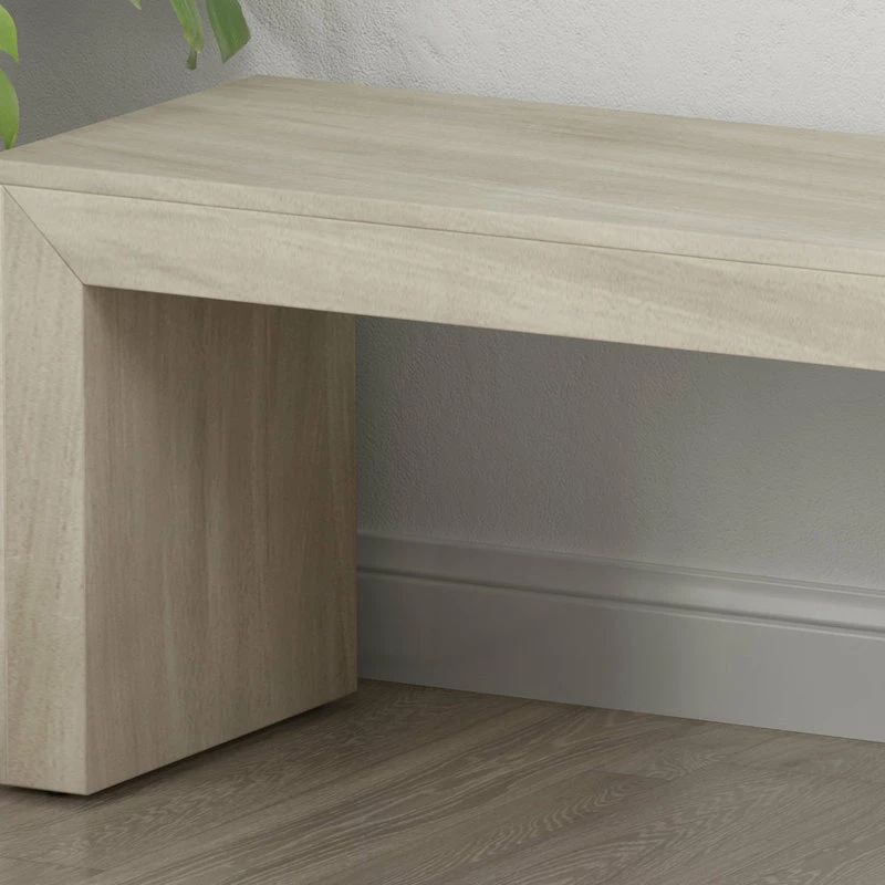 GDFStudio Chatham Farmhouse Acacia Wood Dining Bench, Light Gray Oak - Image 4