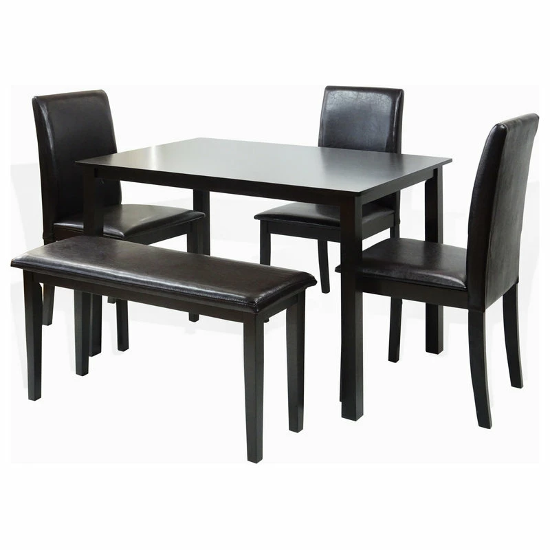 SK New Interiors Dining Kitchen Set Of Rectangular Table And 3 Side Chairs Fallabella 1 Bench, Es