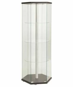 Coaster Home Furnishings Coaster Hexagon Shaped Curio Cabinet