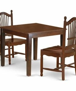 East West Furniture Oxford Wood 3-Piece Dining Set With Mahogany OXDO3-MAH-W