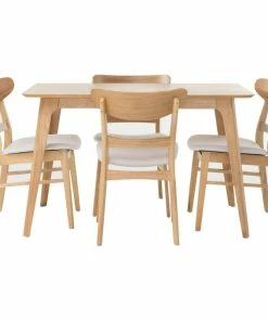 GDFStudio GDF Studio Mid-Century Modern 5 Piece Dining Set, Beige