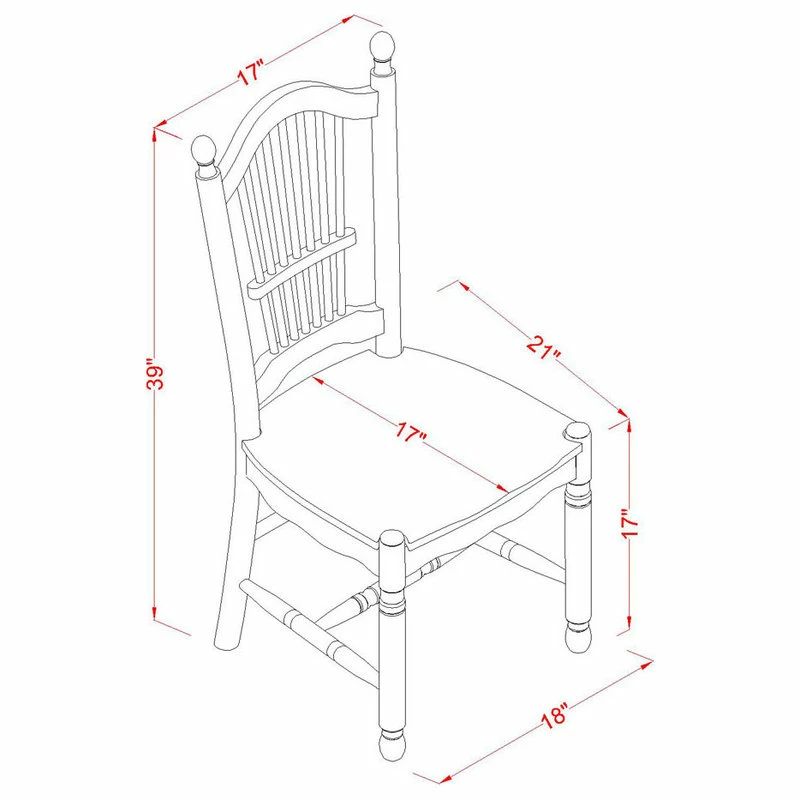 East West Furniture Oxford Wood 3-Piece Dining Set With Mahogany OXDO3-MAH-W - Image 5