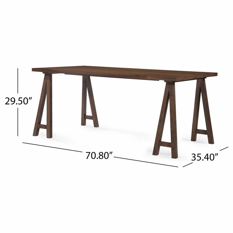 GDFStudio Dash Mid-Century Modern 7 Piece Dining Set, Walnut/Dark Gray - Image 4