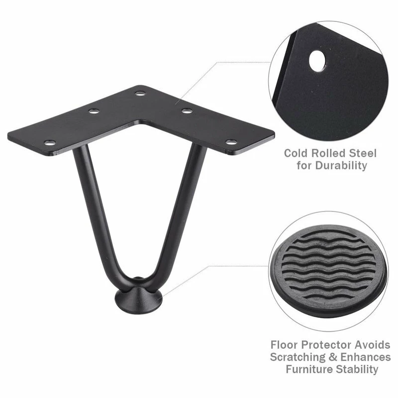 Yescom 4" Hairpin Legs Steel Rod Heavy Duty Furniture Leg Coffee Table Home - Image 4