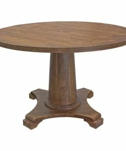 Best Master Furniture Carey Antique-Style Natural Oak Round Dining Table