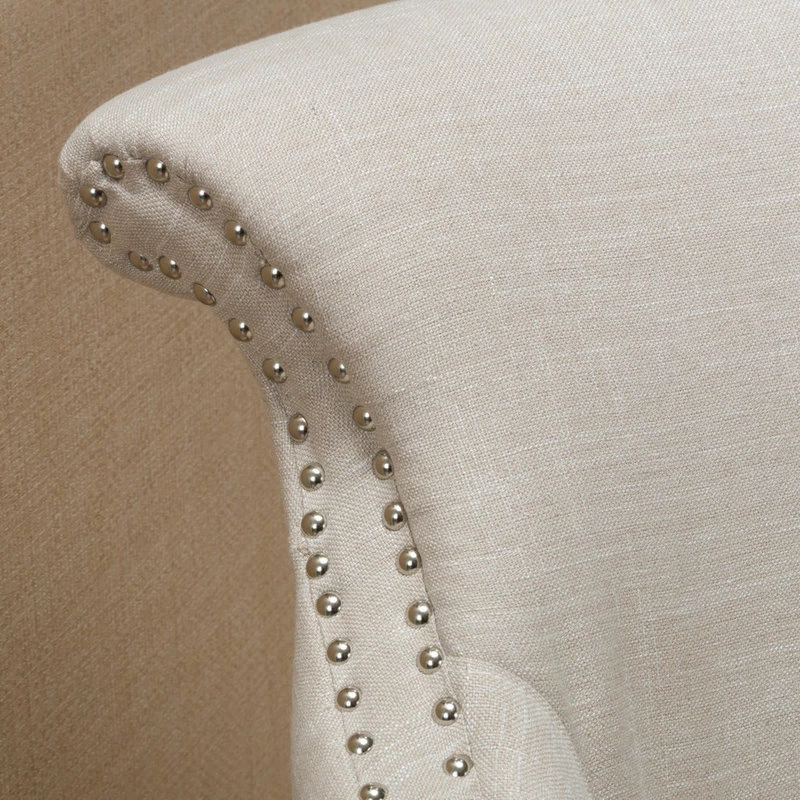 GDFStudio GDF Studio Baldwin Light Beige Fabric Arm Chair - Image 4