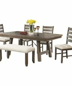 Picket House Dex 7-Piece Dining Set, Table, 4 Ladder Side Chairs And Bench
